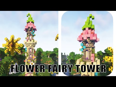 Jax and Wild - Minecraft Flower Fairy Tower | How to build a Cottagecore Fairy Tower