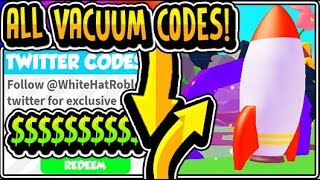 All codes in vacuum simulator 2019 roblox