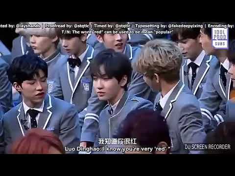 Yixing EXO give lip Balm To Cai Xukun At Idol Producer china 2018