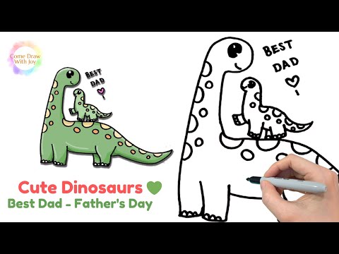 How to Draw Dinosaur for Fathers Day : Drawing...
