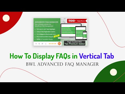 How To Display FAQs in Vertical Tab | BWL Advanced FAQ Manager | WordPress Plugin