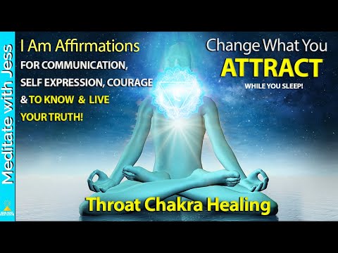 HEAL the THROAT CHAKRA "I Am" Affirmations While You Sleep for Communication, Self-Expression, Truth