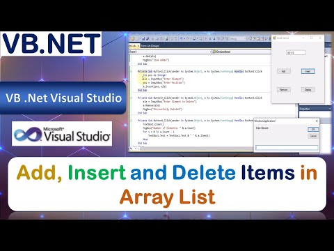 P36 | Windows Application to Add, Insert and Delete Items in Array List | VB.Net