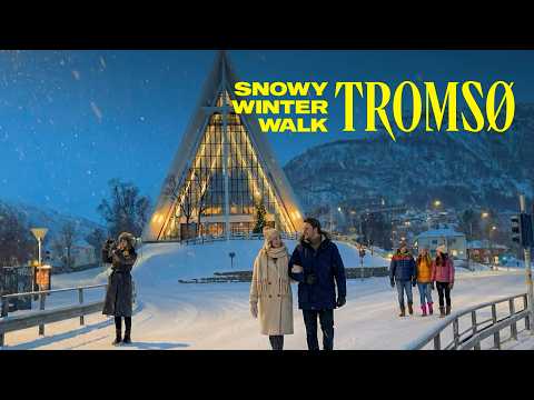 Snowy Winter in Tromsø, Norway | Walking Tour 4K 60fps