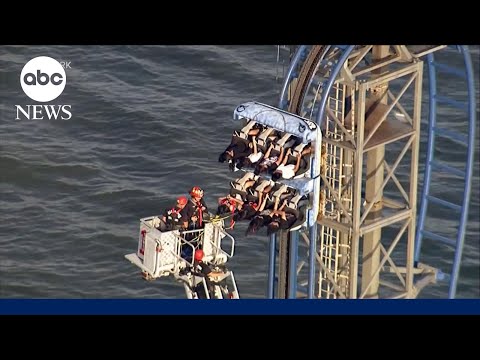 Texas roller coaster riders rescued after getting stuck for hours 100 feet in air