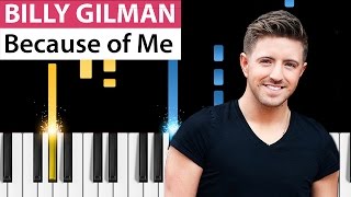 Billy Gilman - Because of Me - Piano Tutorial - How to play Because of Me