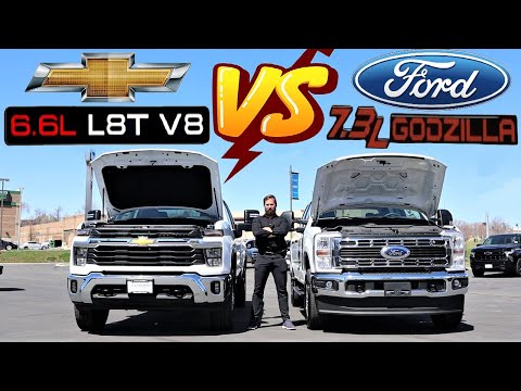 2023 Chevy Silverado HD 6.6L Vs 2023 Ford Super Duty 7.3L: Godzilla Vs King Kong!