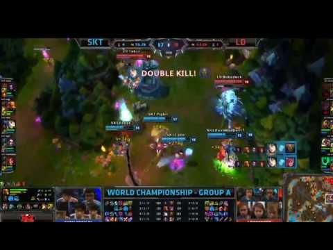 LoL Worlds 2013 Group Stage D1: SKT1 vs LD: Last teamfight and victory!
