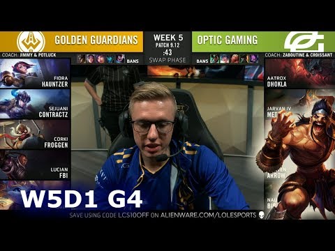 GGS vs OPT | Week 5 Day 1 S9 LCS Summer 2019 | Golden Guardians vs OpTic Gaming W5D1