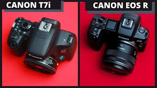 Canon EOS R vs Canon T7i || Full Frame vs APS-C 2020 Comparison || Mirrorless vs DSLR