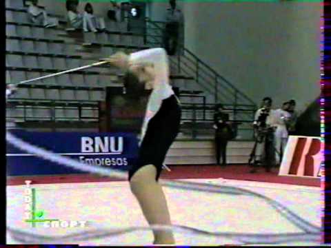 Teodora Alexandrova (BUL)  ribbon   European Championships 1998  Qual