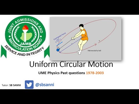 Jamb's Utme Past Questions solved 1978-2003 | Physics | Uniform Circular Motion