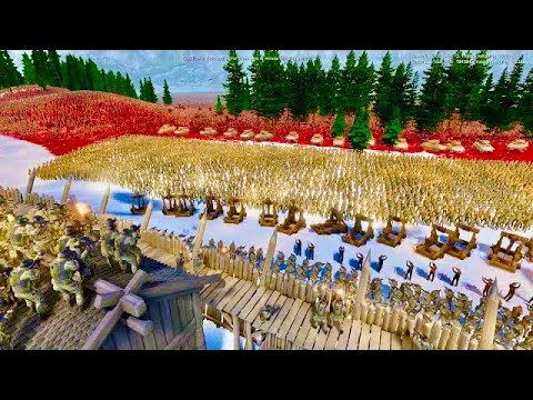 Modern soldiers defend the slope against 1,500,000 ORCS & Troll - Ultimate Epic Battle Simulator 2