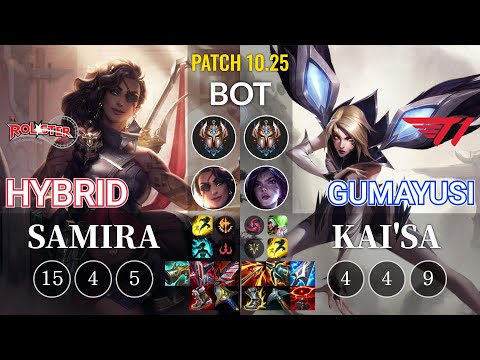 KT HyBriD Samira vs T1 Gumayusi Kai'Sa Bot - KR Patch 10.25