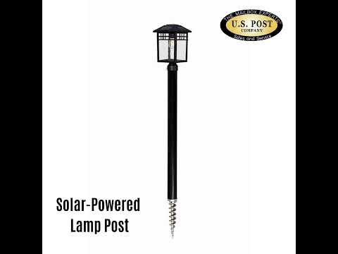 Solar-Powered Craftsman Lamp Post — Standalone Decorative Lighting Standalone solar-powered craftsman lamp post with cast aluminum fluted decorative base