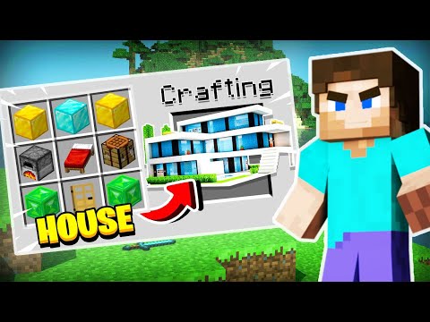 CRAFTING MODERN HOUSES IN MINECRAFT | MY HOUSES VS ONEBLOCK HOUSES | ANDREOBEE
