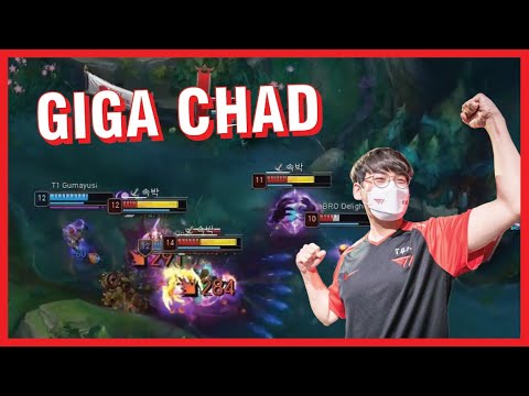 Gumayusi's Giga Chad Aphelios 1v4 against BRO
