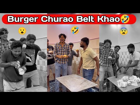 Burger Challenge | belt punishment | new funny video 2024