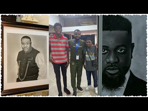 Meet the Talent KNUST Artist Who Drew ARCHBISHOP DUNCAN WILLIAMS & SARKODIE in few days