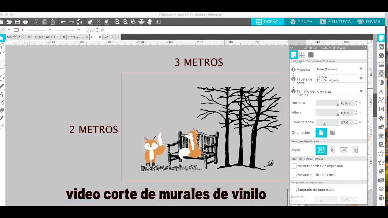 DISEÑAR Y CORTAR VINILO ADHESIVO HASTA 3 METROS CON CAMEO