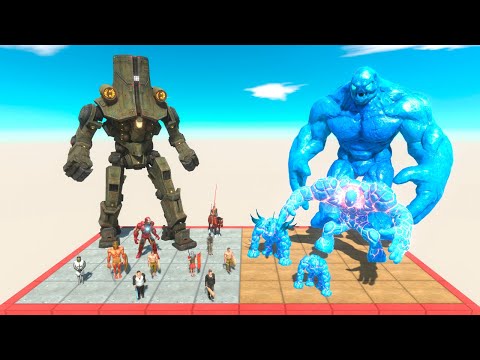 Humans vs Ice Mutant Golem Team - Animal Revolt Battle Simulator