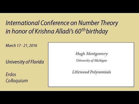 UF - Alladi 60 - Erdos Colloquium - Hugh Montgomery