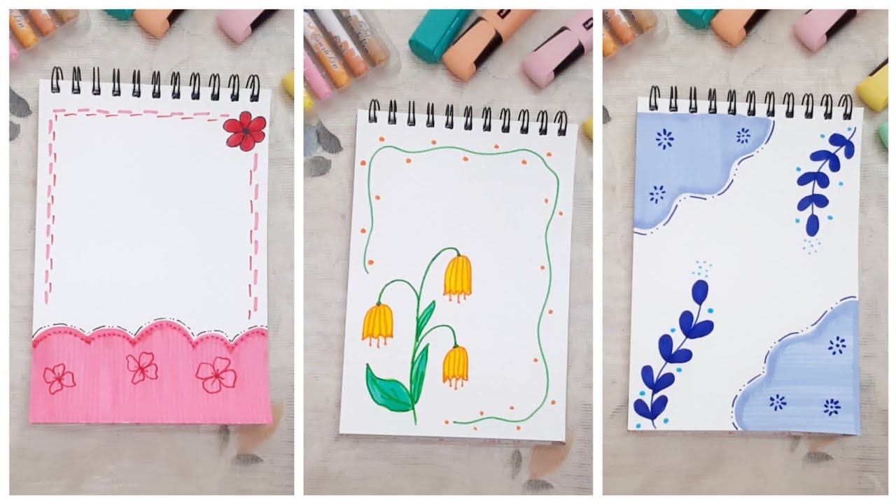 How To Draw Simple Border Designs | Easy Border Designs For Project Work | Assignment paper design
