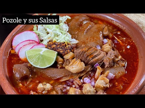 POZOLE ROJO PARA NEGOCIO Y FIESTAS CON SUS SALSAS PARA POZOLE / POZOLE DESDE LA COCCIÓN DE EL MAIZ