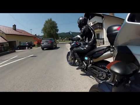 Onboard video - fast ride and near accident (Yamaha TDM 900 & Aprilia Pegaso 650 Strada)