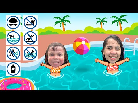 Sarah e Eloah em Regras de conduta para crianças na piscina | Rules of Conduct