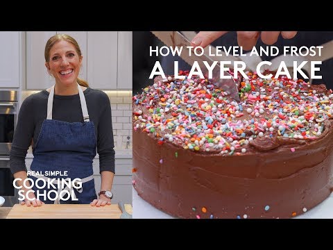 How to Level and Frost a Layer Cake | Real Simple Cooking School | Real Simple