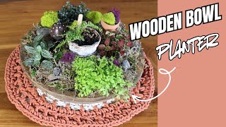 DIY Wooden Bowl Planter ~ Create a Charming Mini Garden with Moss & More!