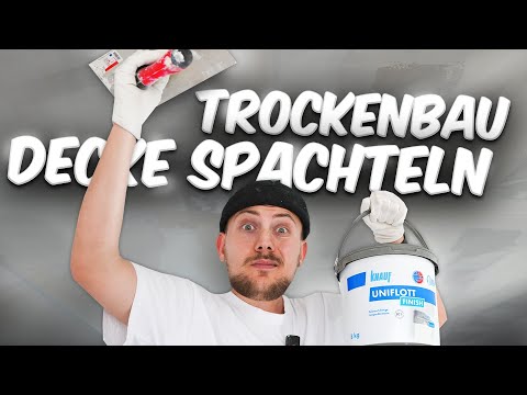 TROCKENBAU DECKE SPACHTELN Q1-Q4 mit Knauf Uniflott (So gehts richtig) ✅ Anleitung vom Profi 👷🏼‍♂️