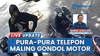Pura-pura Telepon, Maling Motor Gasak Honda Beat Milik Kurir J&T Bangkalan: Aksi Terekam CCTV