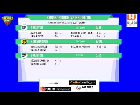 CTPL Premier League Boy's Under 17 Round 13 - Kingborough v Brighton Day 1