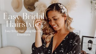 Easy Bridal Hairstyle Using Halo Hair Extensions | Ashley Bloomfield Cavaliere