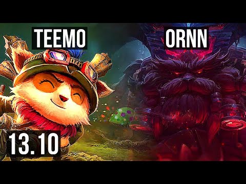 TEEMO vs ORNN (TOP) | 2.6M mastery, 1500+ games, 7/1/2, Dominating | KR Master | 13.10