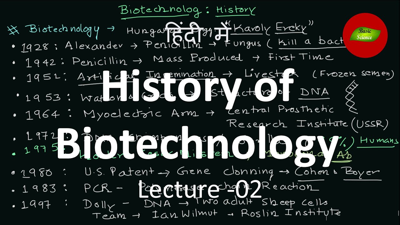 History of Biotechnology Lecture-02 in Hindi |History of Biology | Basic Science Series