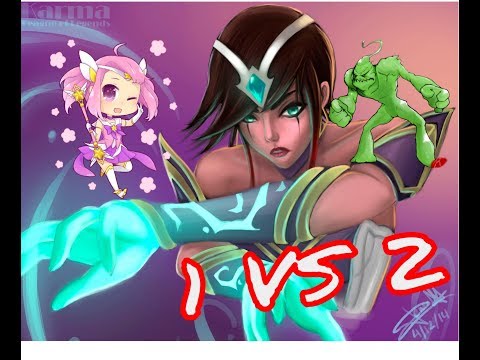(1 VS 2)Tank Karma VS Lux/Zac (League of Legends)