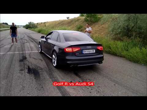 Golf R vs Audi S4 dragracing
