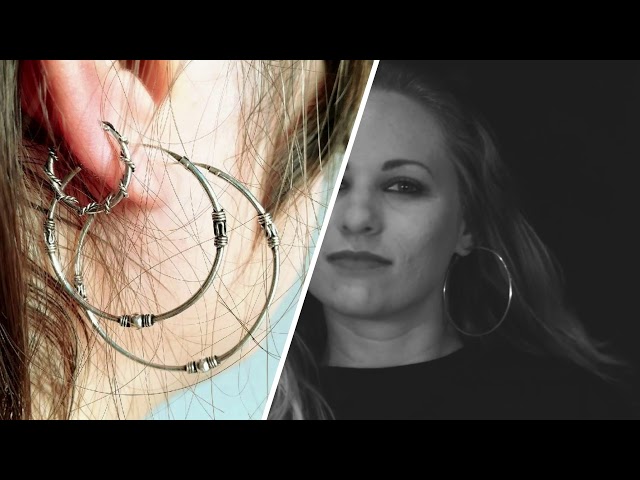 Vídeo relacionado con Hapour Pendientes de aro de plata de ley 925 para mujer, pendientes colgantes pequeños, diseño bohemio, diseño de cuerda para orejas sensibles, pendientes de aro doble ovalados
