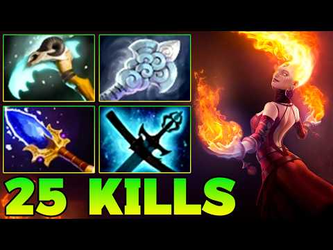 25 Kills Lina Epic Comeback Dota 2 !! Lina Dota 2 Carry Mid Lane Build Pro Gameplay Guide 7.40