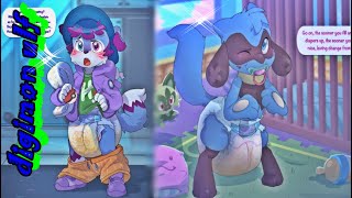 Baby🐾 Furries 🐾 ABDL  (diaper 208 ) 🐾💦🧡🍼🥛💛✔