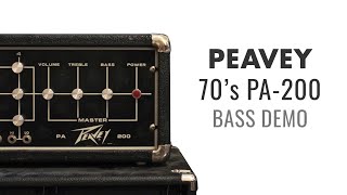 Video thumbnail for 1970s Peavey PA-200 Public Address Amp Head Bass Demo by Caleb Andresen