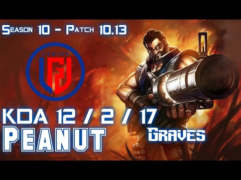 LGD Peanut GRAVES vs LEE SIN Jungle - Patch 10.13 KR Ranked