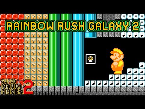 Super Mario Maker 2 - Unique "RAINBOW RUSH GALAXY 2" Level