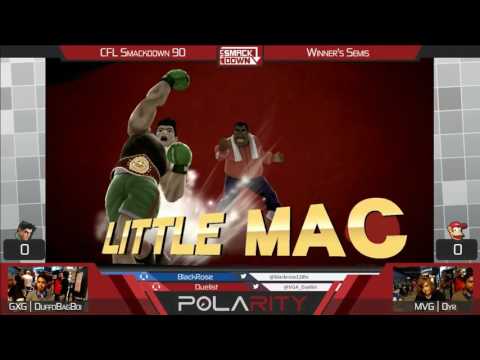 CFL Smackdown 90 WiiU - GXG Duffo (Little Mac) vs MVG Dyr (Diddy Kong) - Winners Semis