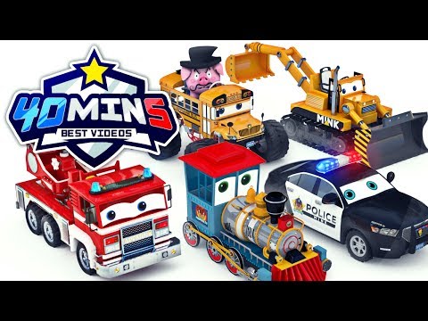 appMink Build a Fire Truck - Monster Truck School Bus Police Car Kids Animation 40 mins