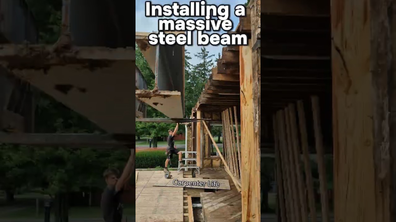 Installing a huge steel I beam
