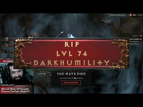 Diablo 4 Hardcore Deaths S1 EP3  (Screaming Deaths & LVL 100 DC!)